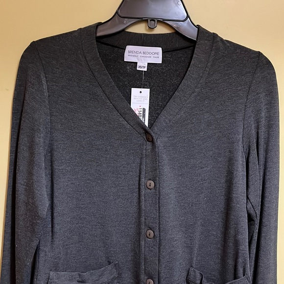 NWT BRENDA BEDDOME Short Cardigan Top - Charcoal - XS - Picture 4 of 11